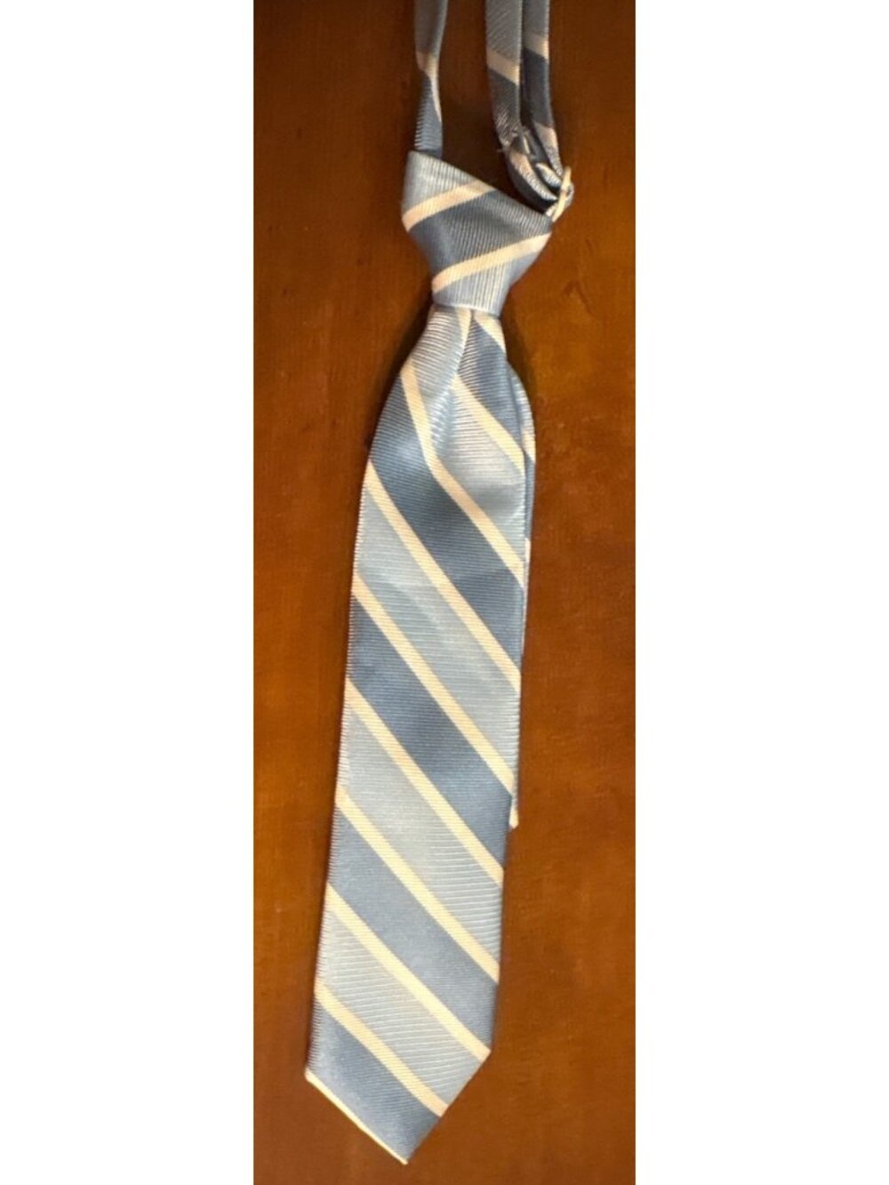 Boys The Childrens Place Infant Tdlr Adjust Blue & White Striped Tie 6-18 Mo Wed